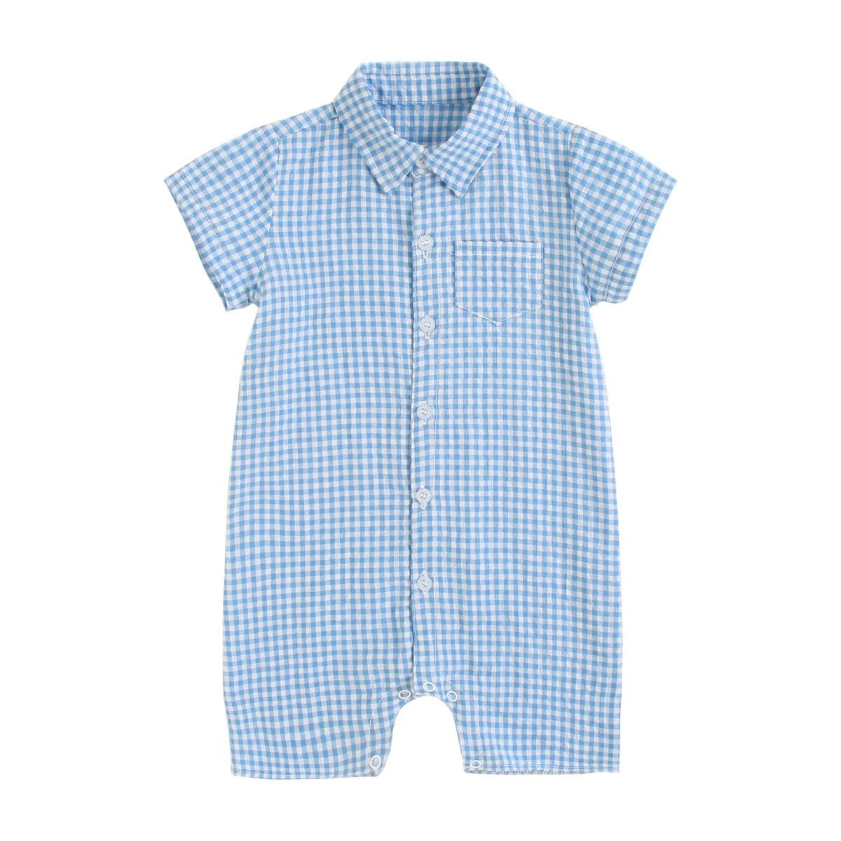 Sanlutoz Short Sleeve Summer Baby Boys Rompers Plaid Infants Boys Clothing Jumpsuits Cute
