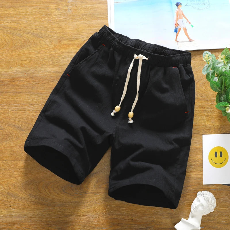 Brand men's summer fashion solid color casual shorts Bermuda 2022 thin breathable cotton loose shorts men's short casual fitness