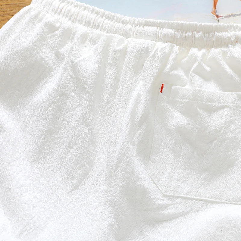 Brand men's summer fashion solid color casual shorts Bermuda 2022 thin breathable cotton loose shorts men's short casual fitness