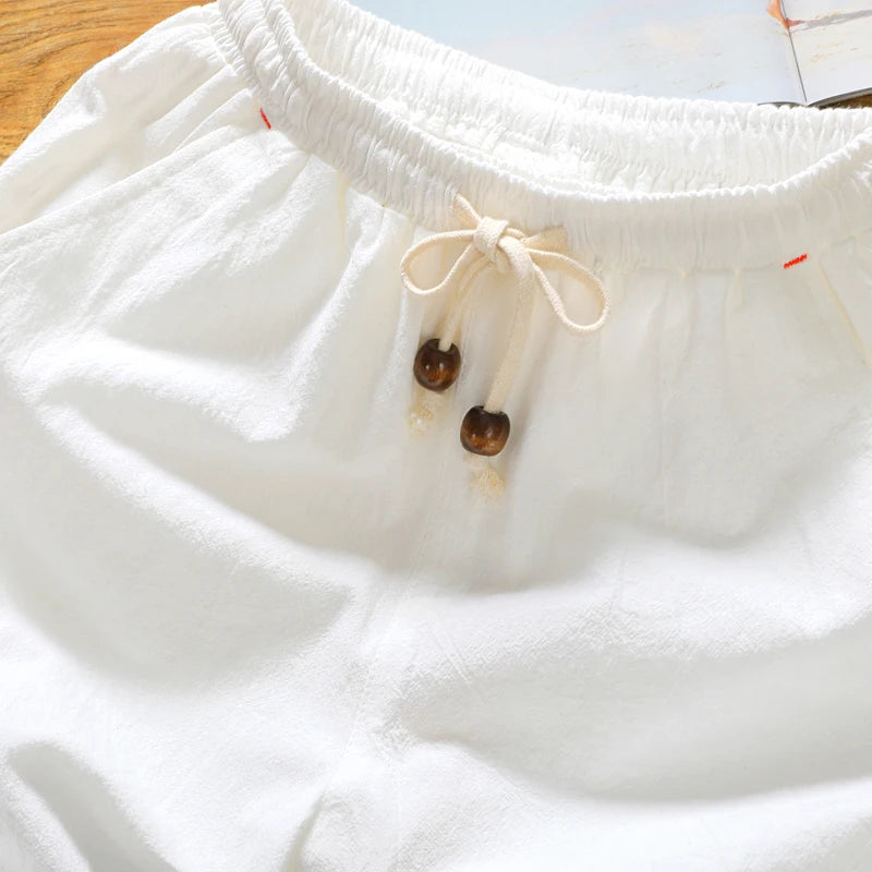 Brand men's summer fashion solid color casual shorts Bermuda 2022 thin breathable cotton loose shorts men's short casual fitness