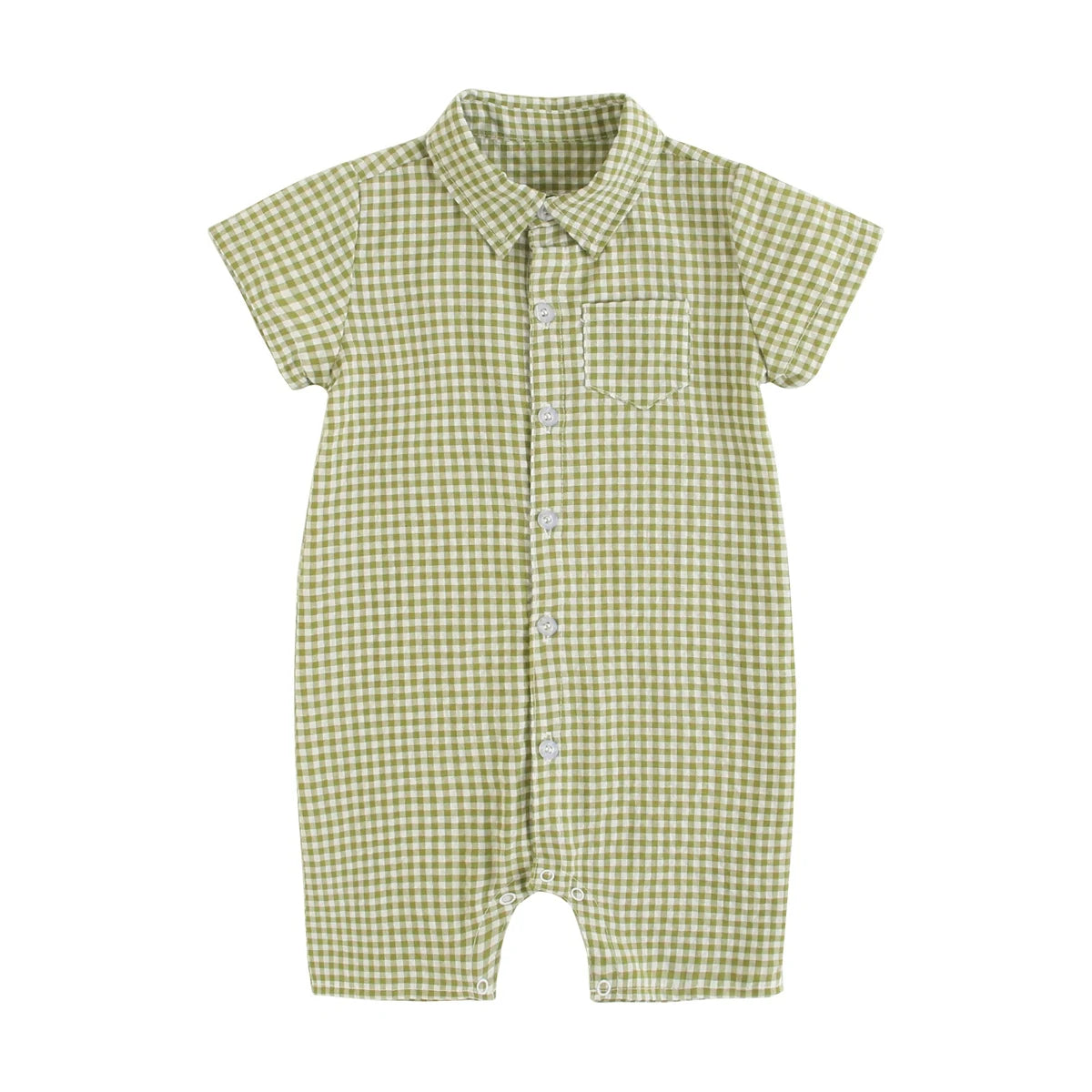 Sanlutoz Summer Short Sleeve Baby Boys Rompers Plaid Toddler Boys Clothing Jumpsuits Fashion