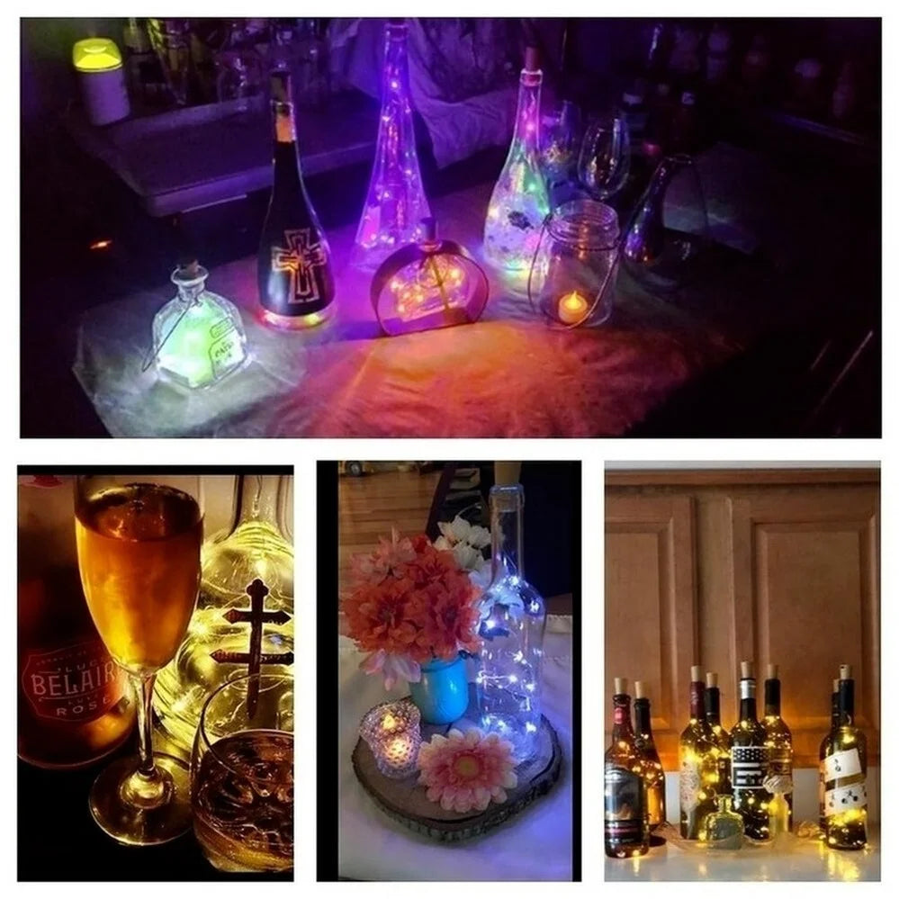 10pcs LED Wine Bottle Lights with Cork Fairy Mini String Lights for Liquor Bottles Crafts Party Wedding Decoration