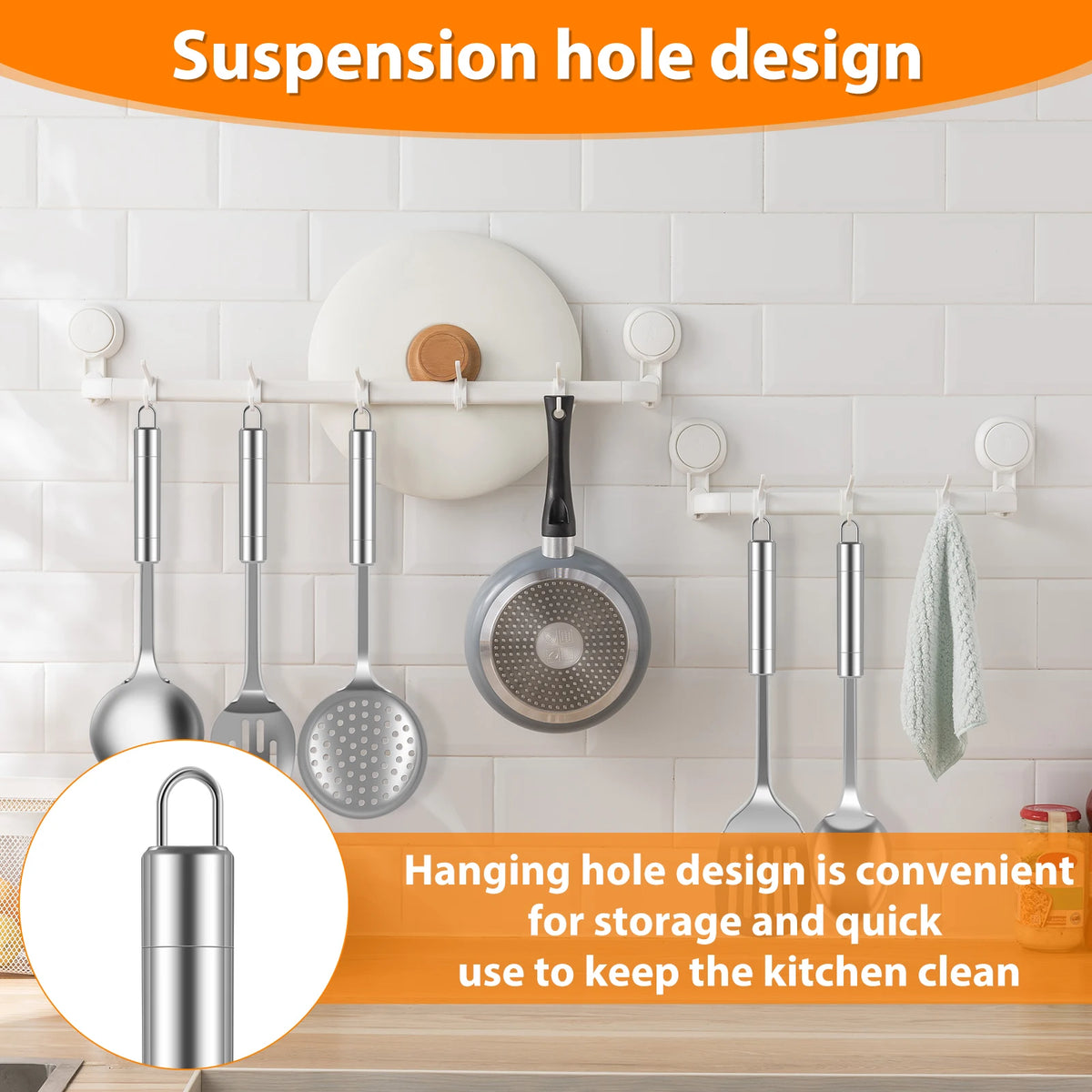 5/10Pcs Kitchen Cooking Utensils Set Stainless Steel Shovel Soup Spoon Spatula Utensils Dinnerware Cooking Tools Kitchen Gadgets