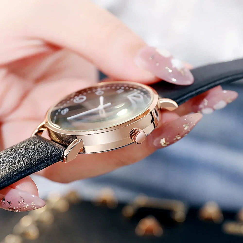 Digital Wristwatch for Women, Quartz Watch, Simple Belt, Casual Accessories, Gift for Female Friend, New, Round