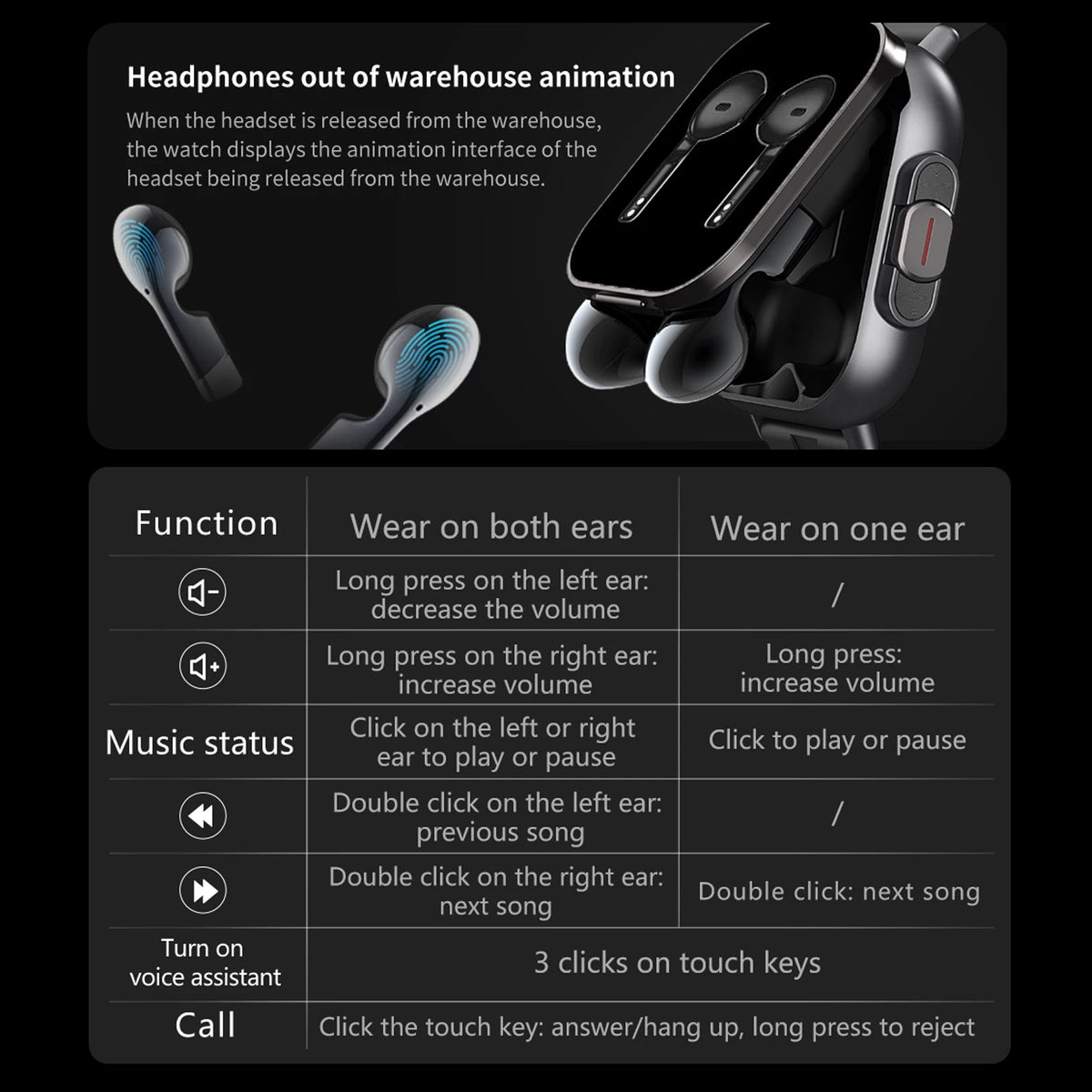 2-in-1 Smartwatch with Built-in TWS Earphones, Supports Wireless Charging, 2.01 High-Definition Display Screen, Multiple Sports