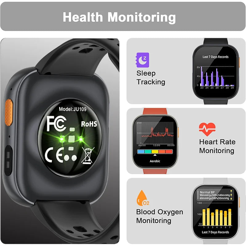 2026 New Military Smartwatch | 2.04-Inch Large Screen, Multiple Sports Modes, 1000mAh Large Battery, Wireless Calling, Fitness T