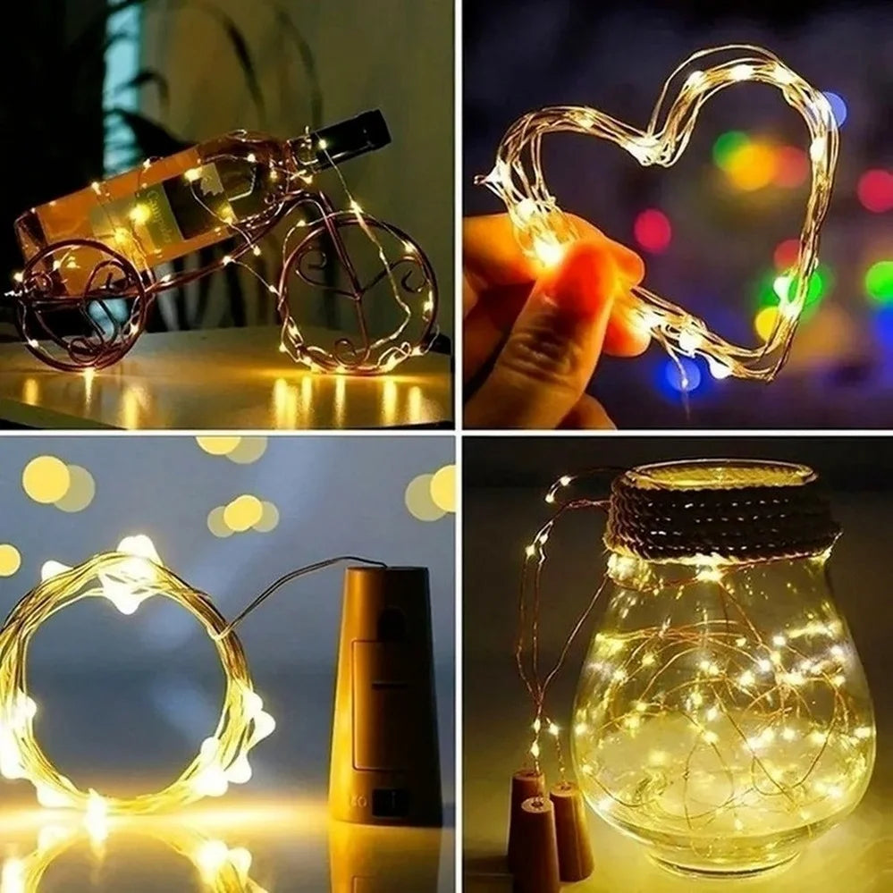 10pcs LED Wine Bottle Lights with Cork Fairy Mini String Lights for Liquor Bottles Crafts Party Wedding Decoration