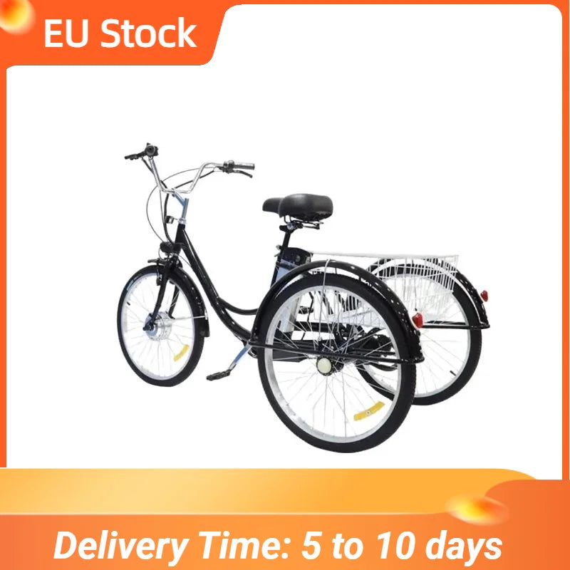 Electric Cargo Bike for Adults Seniors 350W 36V 12AH Removable Lithium Battery Three-wheel Electric Bicycle for Old People