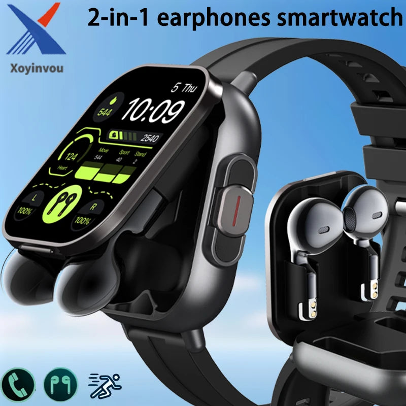 2-in-1 Smartwatch with Built-in TWS Earphones, Supports Wireless Charging, 2.01 High-Definition Display Screen, Multiple Sports