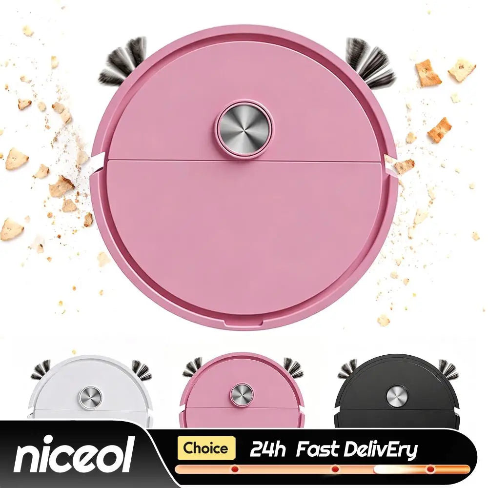 3 In 1 Compact Car Robot Vacuum Lightweight Smart Cleaning Machine Automatic Obstacle Avoidance for Pet Hair&Hard Floor&Carpet