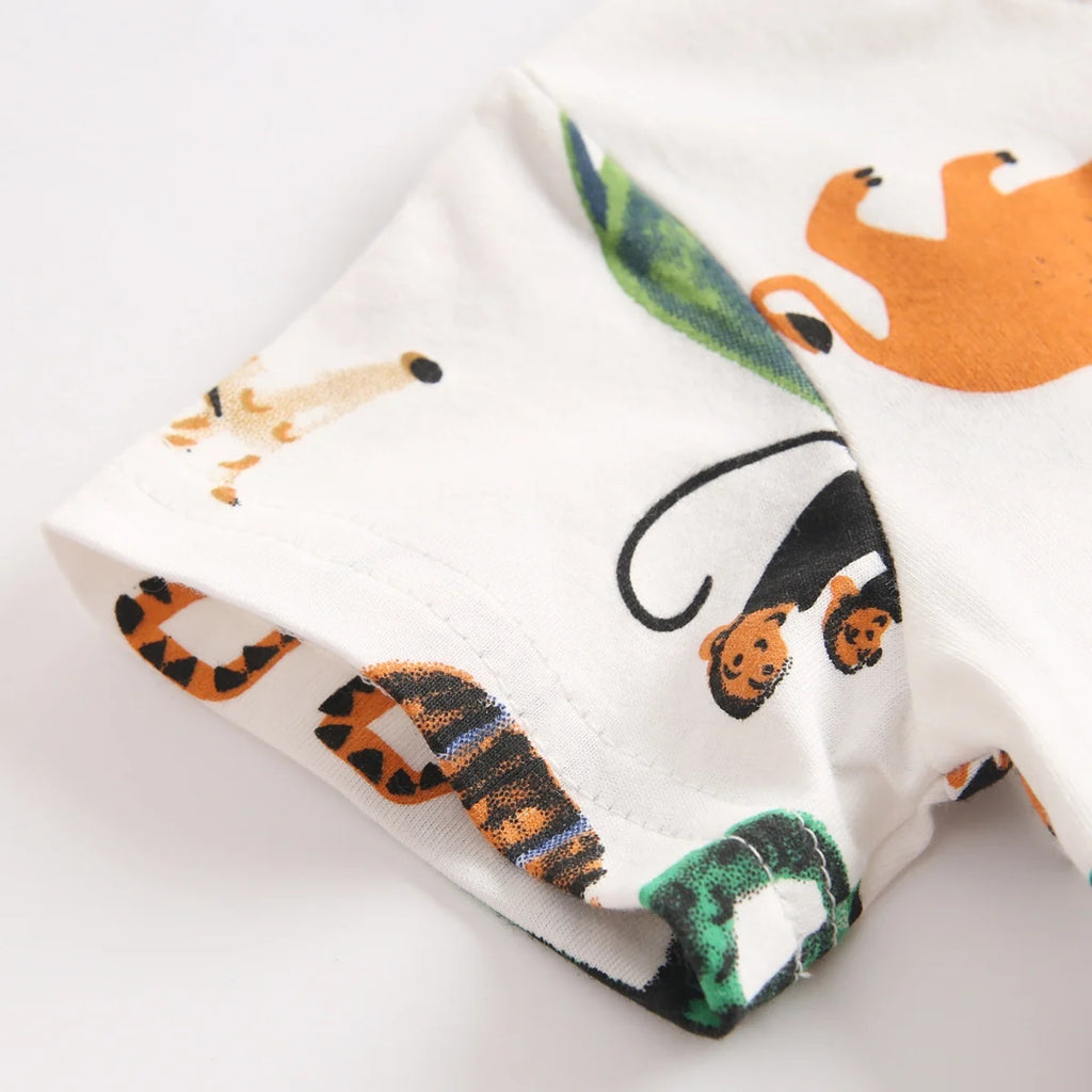 Cotton Cartoon Summer Baby Boys Clothing Sets Tops + Shorts 2Pcs Short Sleeve