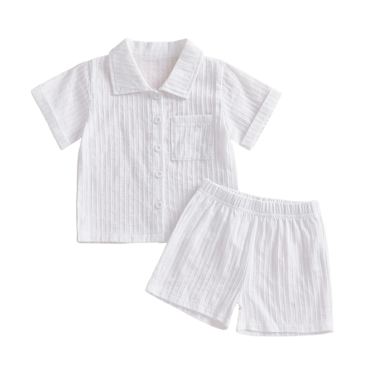 Citgeett Summer Toddler Baby Boys Clothing Set Striped Short Sleeve Collared Shirt Shorts Outfit Casual Clothes