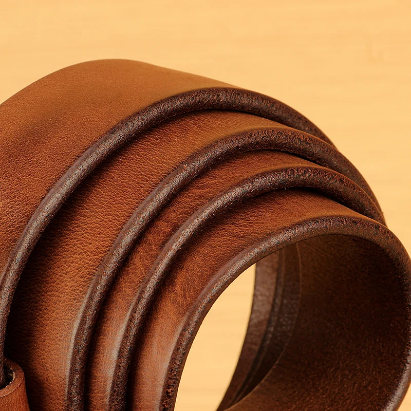 Full Grain Leather Belt for Men100% Italian Real Solid Leather Casual Jeans Belt 5mm Thick Men's Heavy Duty Work Belt