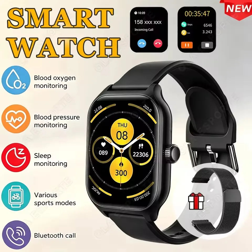 2026 New Smart Watch Men Women HD Display Bluetooth Call Message Sleep Heart Rate Sport Waterproof SmartWatch IOS Android Ht30