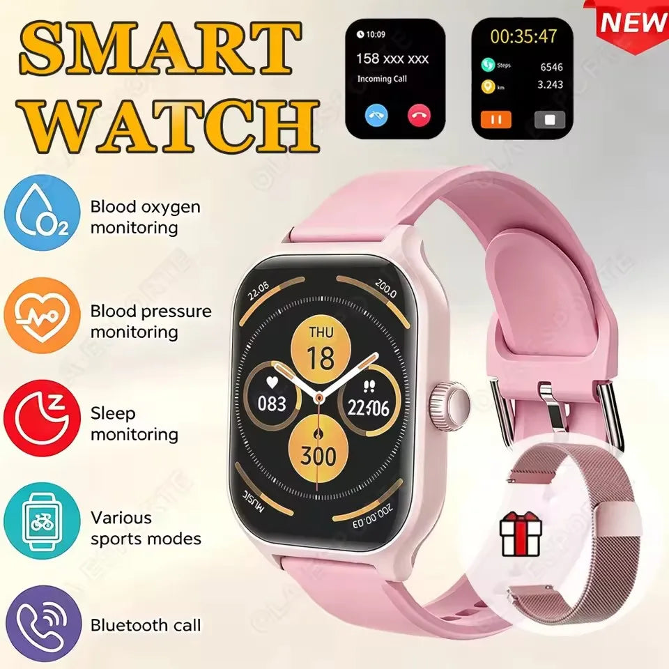 2026 New Smart Watch Men Women HD Display Bluetooth Call Message Sleep Heart Rate Sport Waterproof SmartWatch IOS Android Ht30