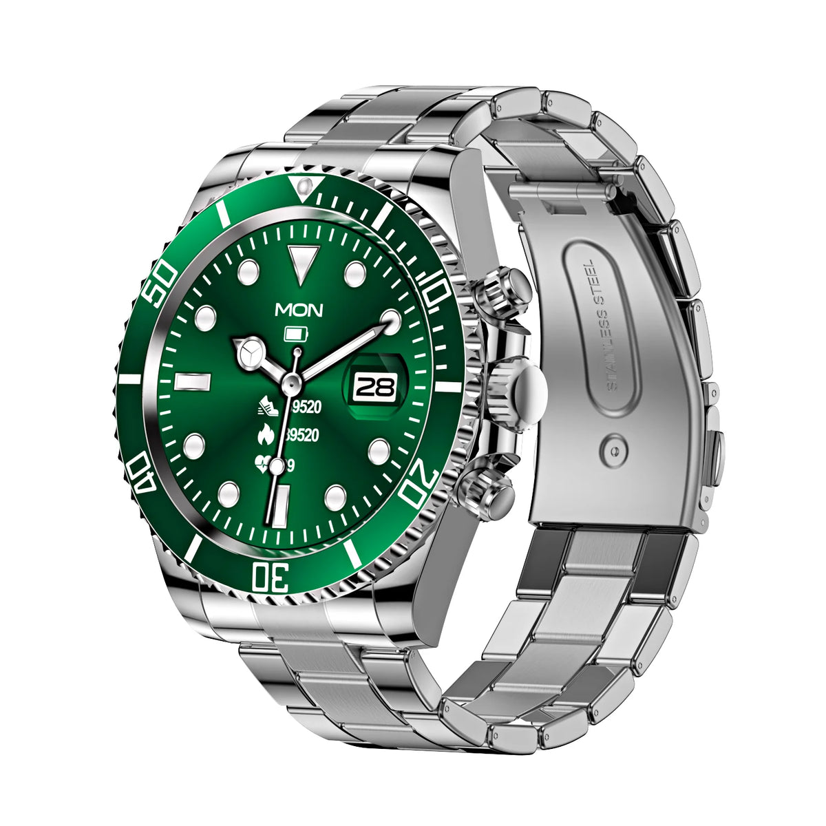 AW12 Smart Watch with 1.3" HD IPS Display, Full Metal Steel Case, Multiple Sports Modes, Message Alerts, Health Tracking
