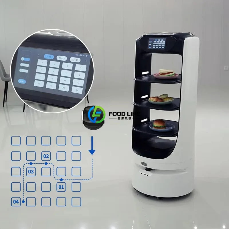 Intelligent Restaurant Delivery Robot Autonomous Obstacle Avoidance Food Serving Robot For Catering Hotel