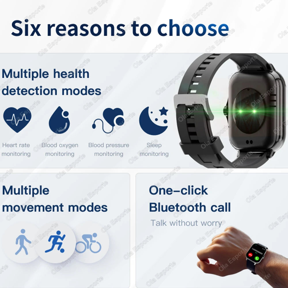 Smart Watch 1.83" Hd Screen Bluetooth Call Heart Rate Blood Oxygen Health Monitor Sports Smartwatch Women Men Holiday Gifts Ht30