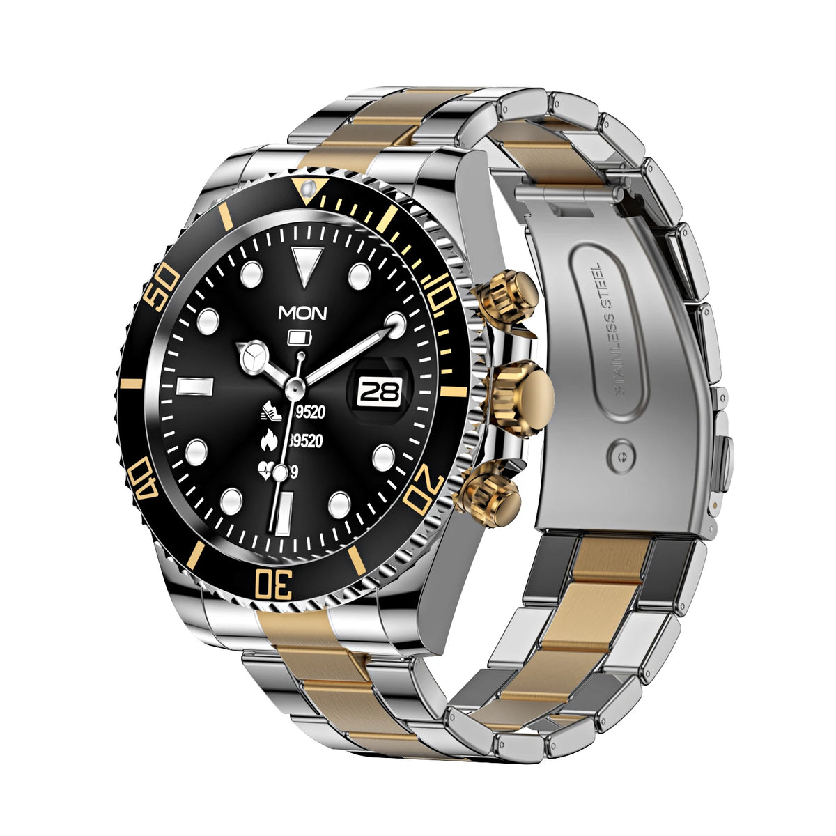 AW12 Smart Watch with 1.3" HD IPS Display, Full Metal Steel Case, Multiple Sports Modes, Message Alerts, Health Tracking