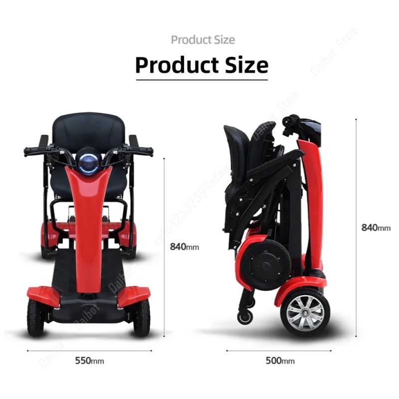 Electric Scooter For Seniors Foldable Portable With Basket Double Motor 500W Powerful Mobility Scooter Adults Removable Battery
