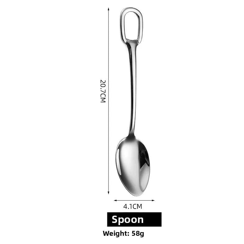Western Dining Utensils Three-Piece Set Steak Knife Fork Soup Spoon Stainless Steel Cutlery Dishwasher Safe Dinnerware Set