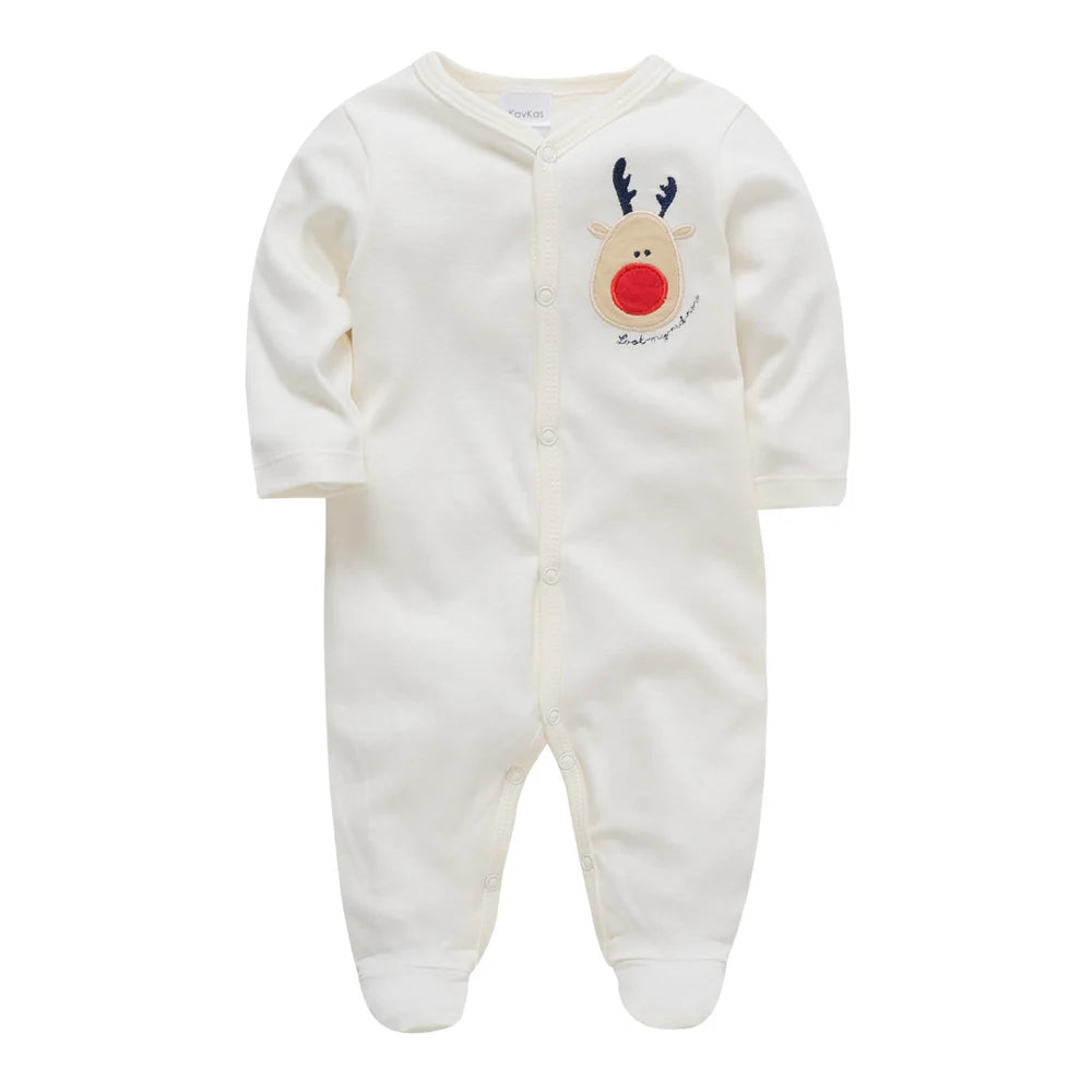 Spring Baby Boys Clothing Cotton Blue Bear Printing Kids Rompers Knit Cotton Newborn Overalls Pajamas