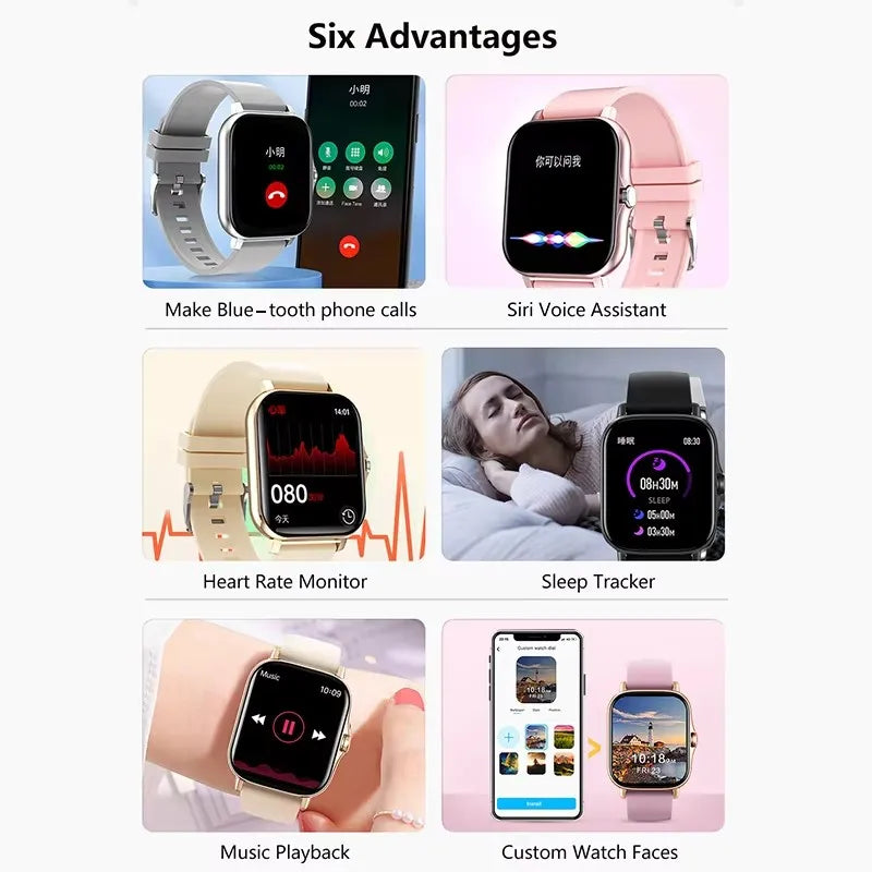 Smartwatch, Phone Answering/Calling, Multi-sport mode, Message Reminder View, Suitable For Men/Women  Smart Watch 2026 New HT30