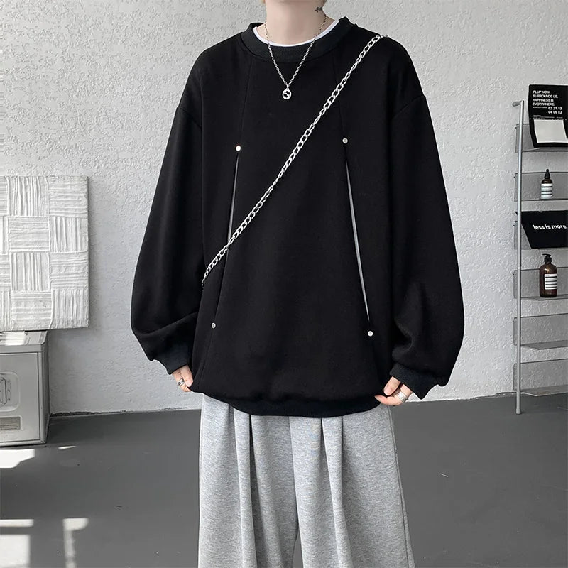Hoodie Mens Sweatshirt Fall Winter Loose Fit Crewneck Pullover Long Sleeve Casual Tops Outdoor Sportswear Streetwear Fashion