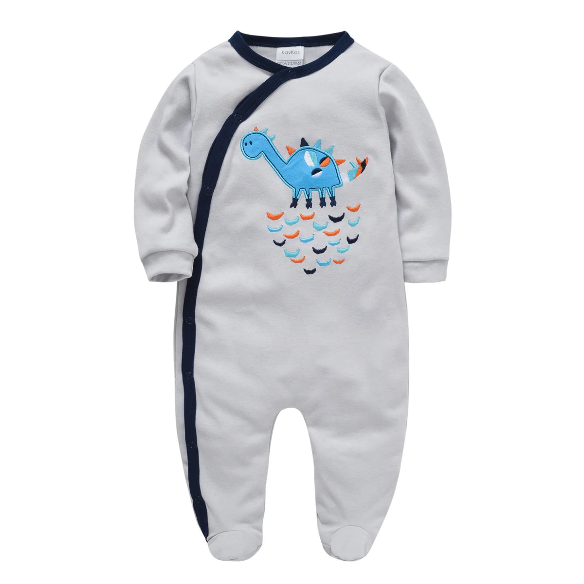 Spring Baby Boys Clothing Cotton Blue Bear Printing Kids Rompers Knit Cotton Newborn Overalls Pajamas