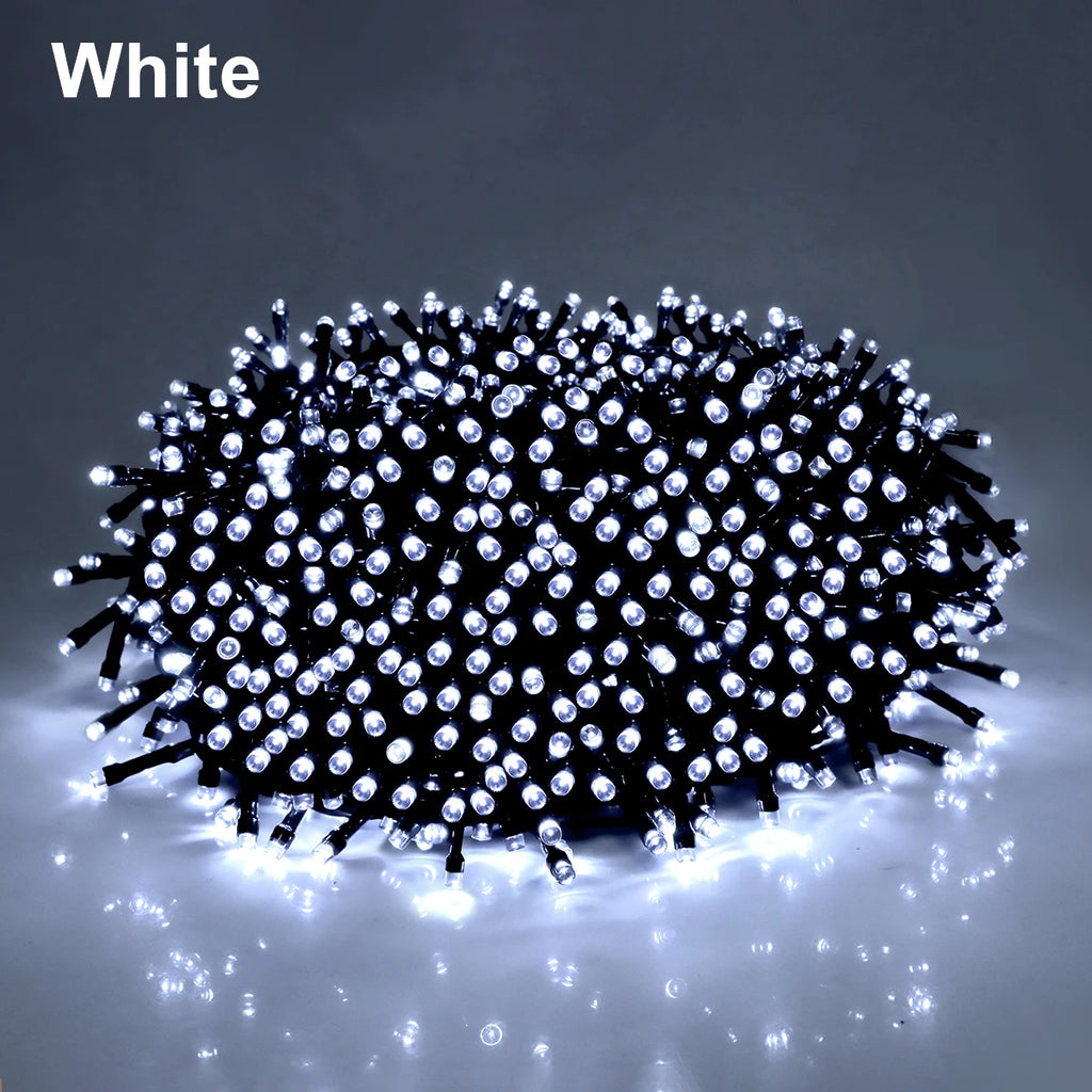Outdoor Garden LED String Light Christmas Fairy Lights Waterproof Garland Lamp For Home Courtyard Holiday New Year Party Decor