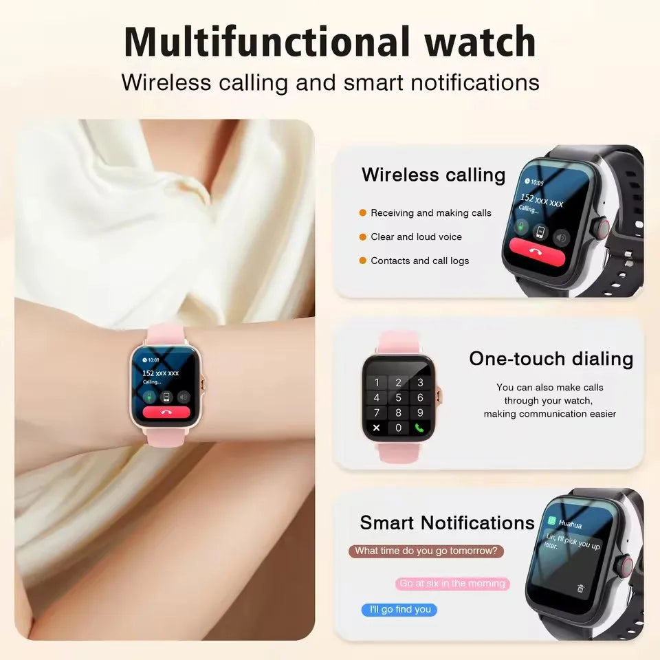 2026 smart watch HD screen 5ATM waterproof Bluetooth call，control photos ，sport mode，DIY dial smartwach for men and women