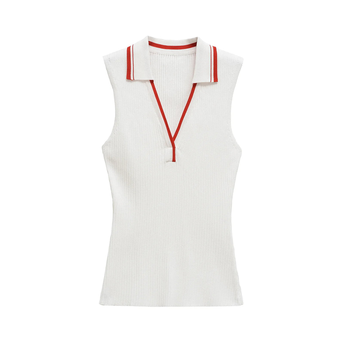 Women's clothing 2025 spring and summer European and American contrasting striped lapel vest women's T-shirt tops for women
