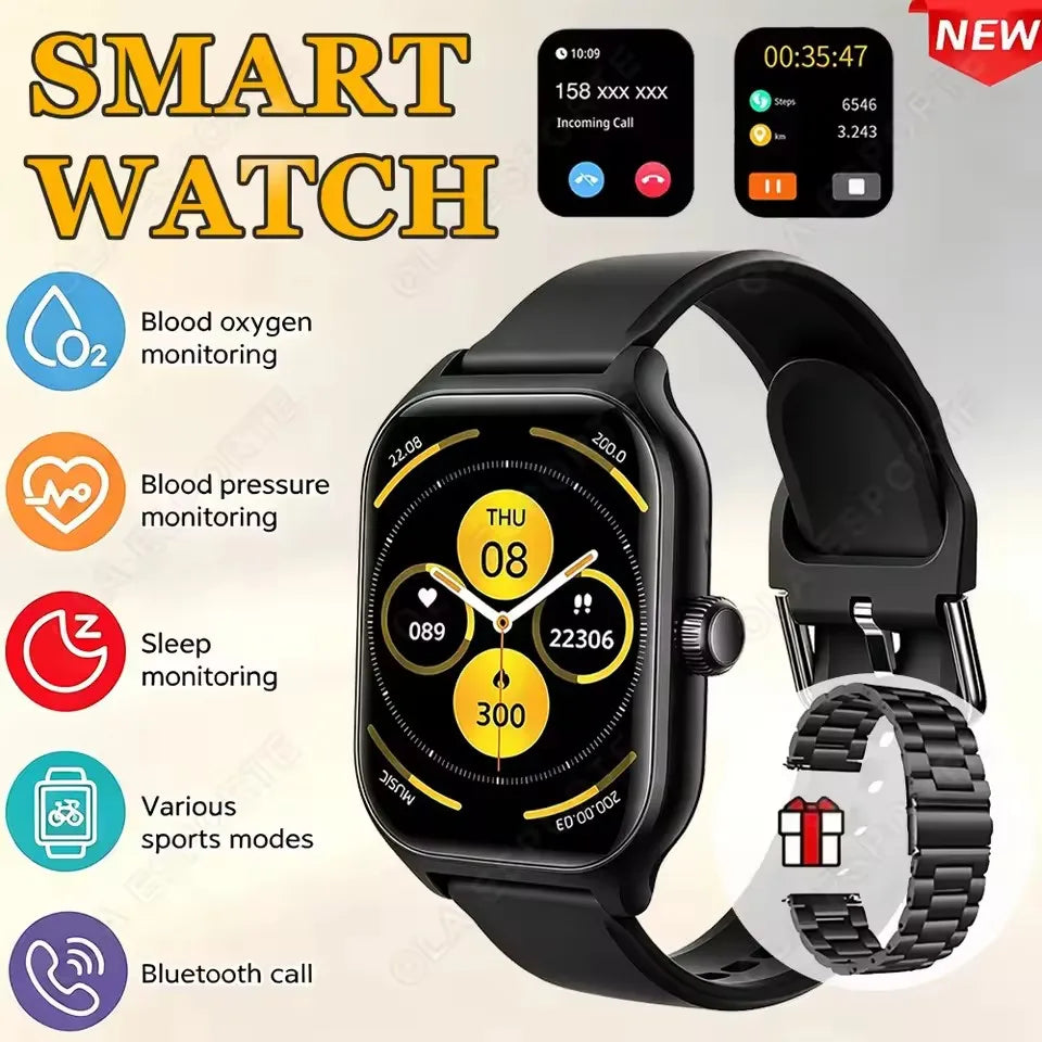 2026 New Smart Watch Men Women HD Display Bluetooth Call Message Sleep Heart Rate Sport Waterproof SmartWatch IOS Android Ht30