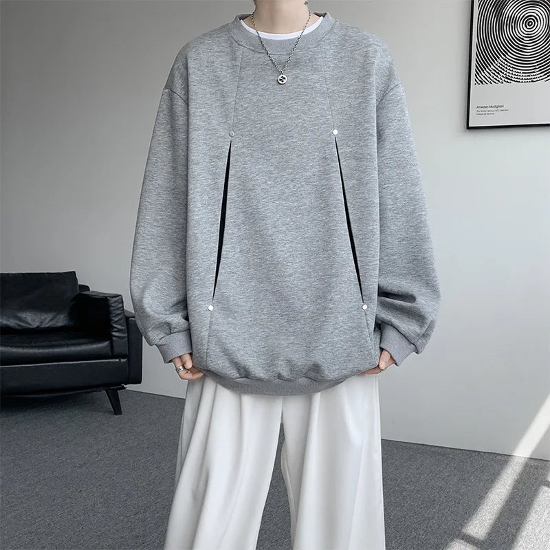 Hoodie Mens Sweatshirt Fall Winter Loose Fit Crewneck Pullover Long Sleeve Casual Tops Outdoor Sportswear Streetwear Fashion