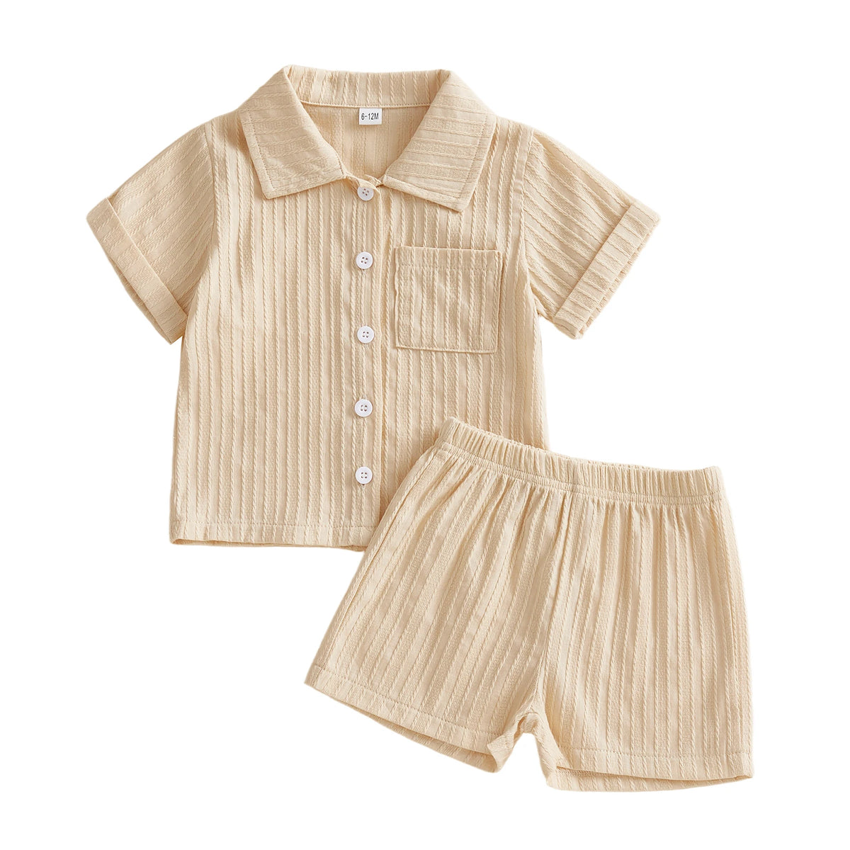 Citgeett Summer Toddler Baby Boys Clothing Set Striped Short Sleeve Collared Shirt Shorts Outfit Casual Clothes
