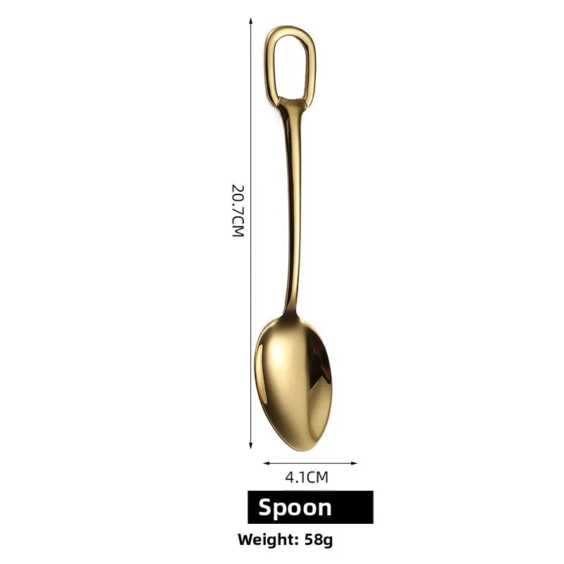 Western Dining Utensils Three-Piece Set Steak Knife Fork Soup Spoon Stainless Steel Cutlery Dishwasher Safe Dinnerware Set