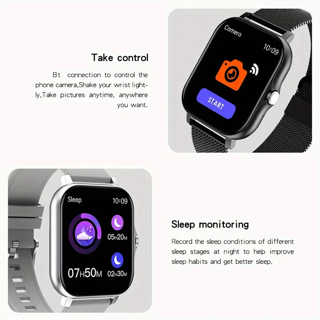 LAXASFIT 2025 New Smart Watch for Men Women Gift Full Touch Screen Sports Fitness Watch Bluetooth Call Digital Smartwatch