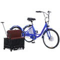 Electric Cargo Bike for Adults Seniors 350W 36V 12AH Removable Lithium Battery Three-wheel Electric Bicycle for Old People
