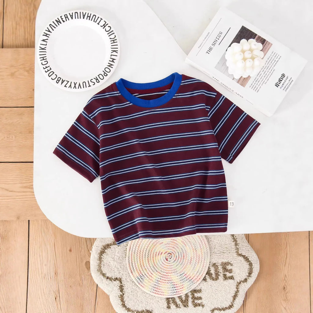 Summer Kids T-shirt Striped Tops For Boys Clothing Short Sleeve Clothes