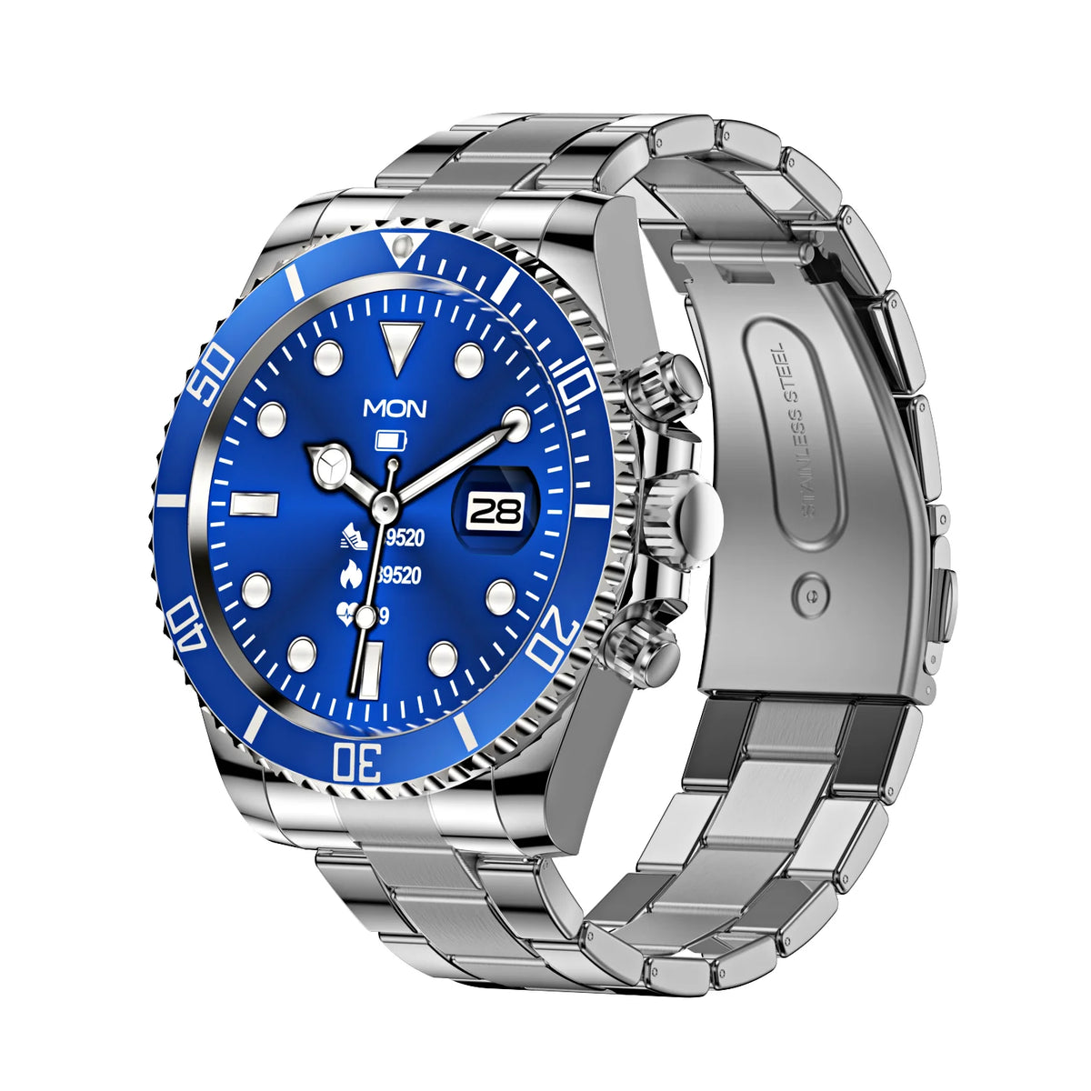 AW12 Smart Watch with 1.3" HD IPS Display, Full Metal Steel Case, Multiple Sports Modes, Message Alerts, Health Tracking