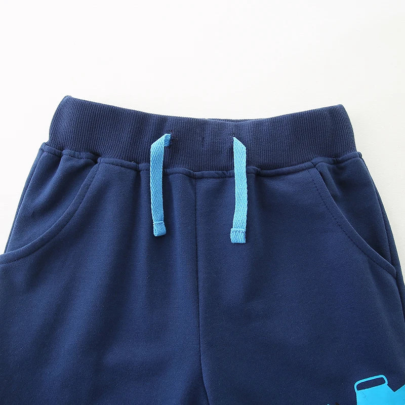 Boys' Trousers Autumn New Pure Cotton Car Printing Children's Trousers Casual Boys' Clothing.