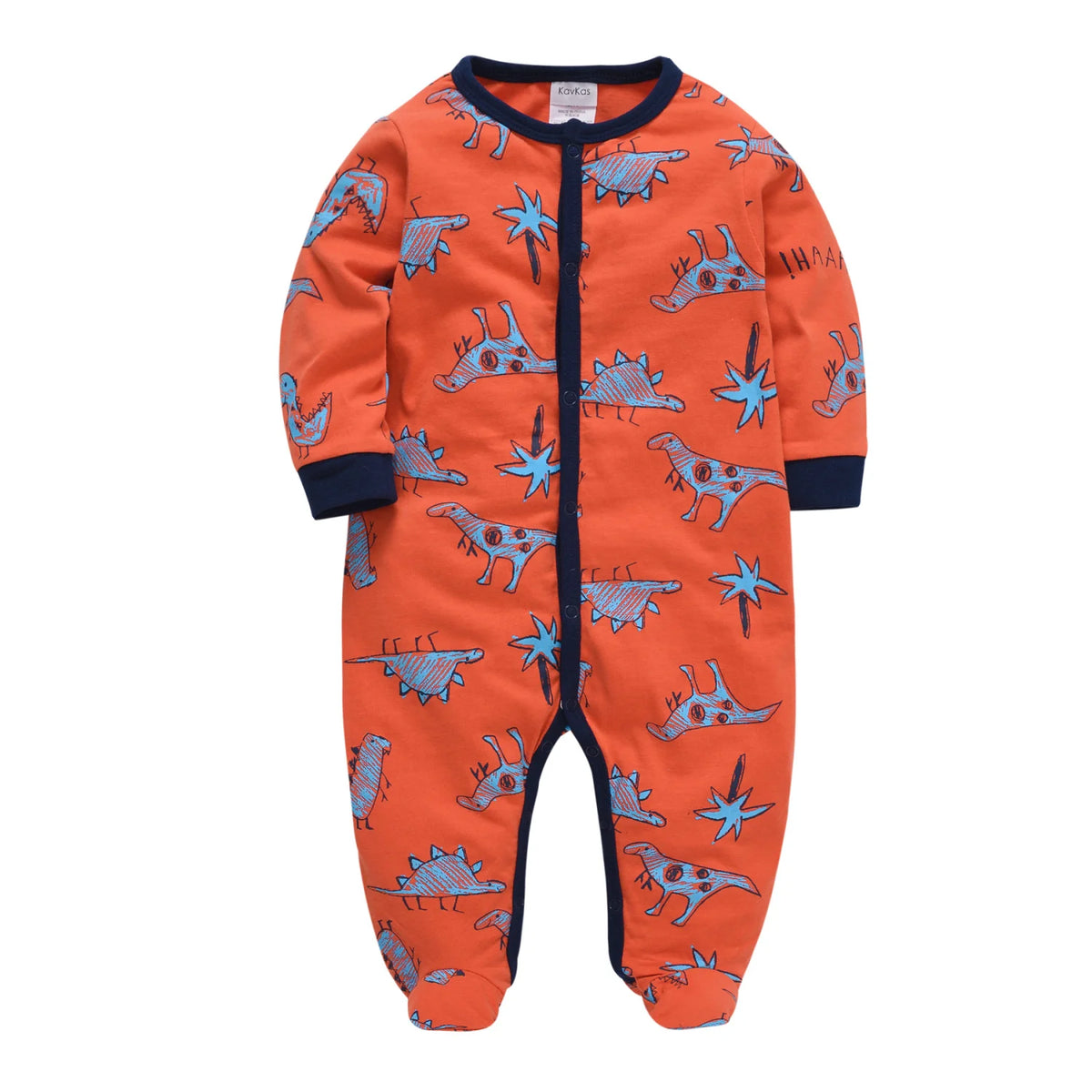 Spring Baby Boys Clothing Cotton Blue Bear Printing Kids Rompers Knit Cotton Newborn Overalls Pajamas